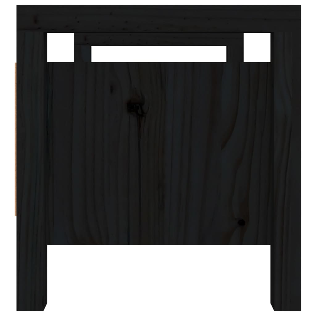 vidaXL fekete tömör fenyőfa előszoba pad 80 x 40 x 43 cm