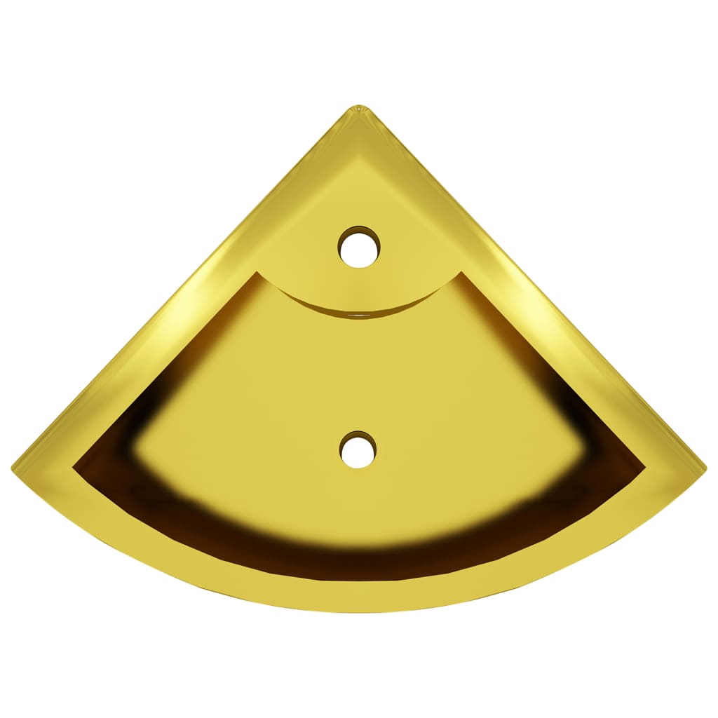 vidaXL aranyszínű kerámia mosdókagyló túlfolyóval 45 x 32 x 12,5 cm