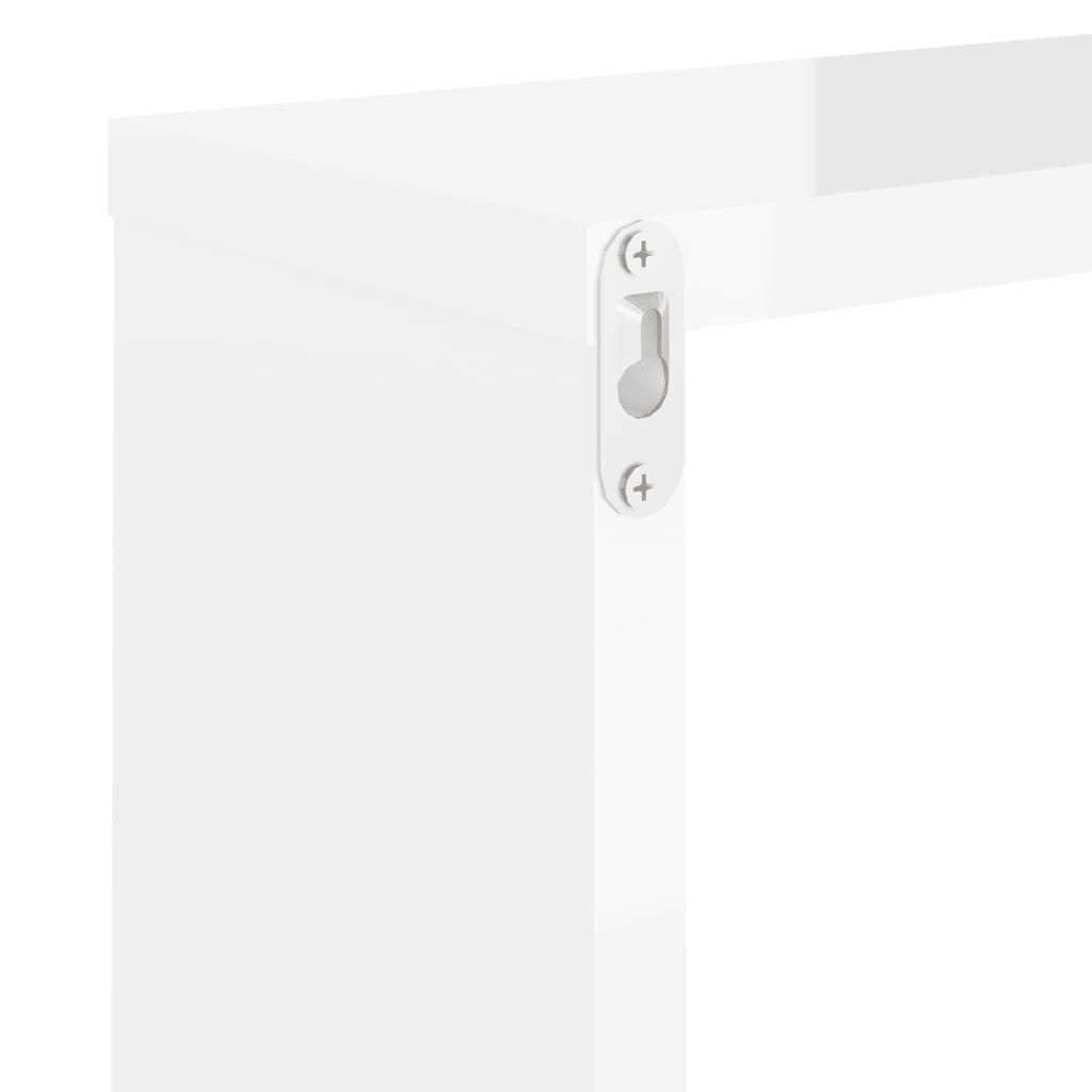 vidaXL 6 db magasfényű fehér fali kockapolc 30 x 15 x 30 cm