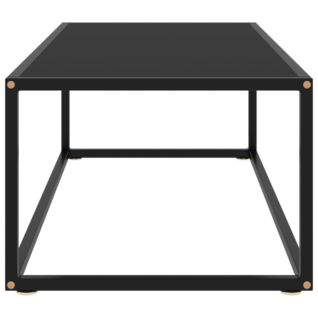 vidaXL fekete dohányzóasztal fekete üveggel 100 x 50 x 35 cm