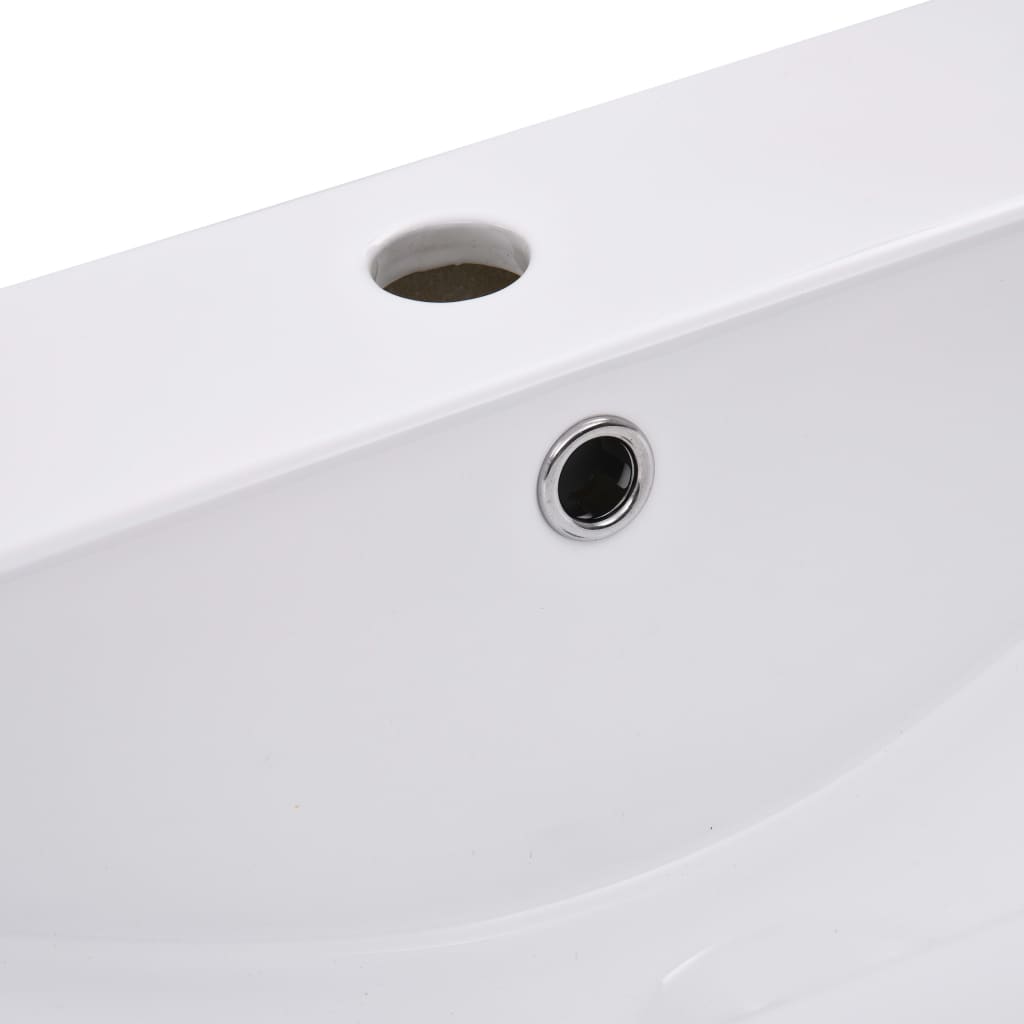 vidaXL fehér kerámia beépíthető mosdókagyló 91 x 39,5 x 18,5 cm
