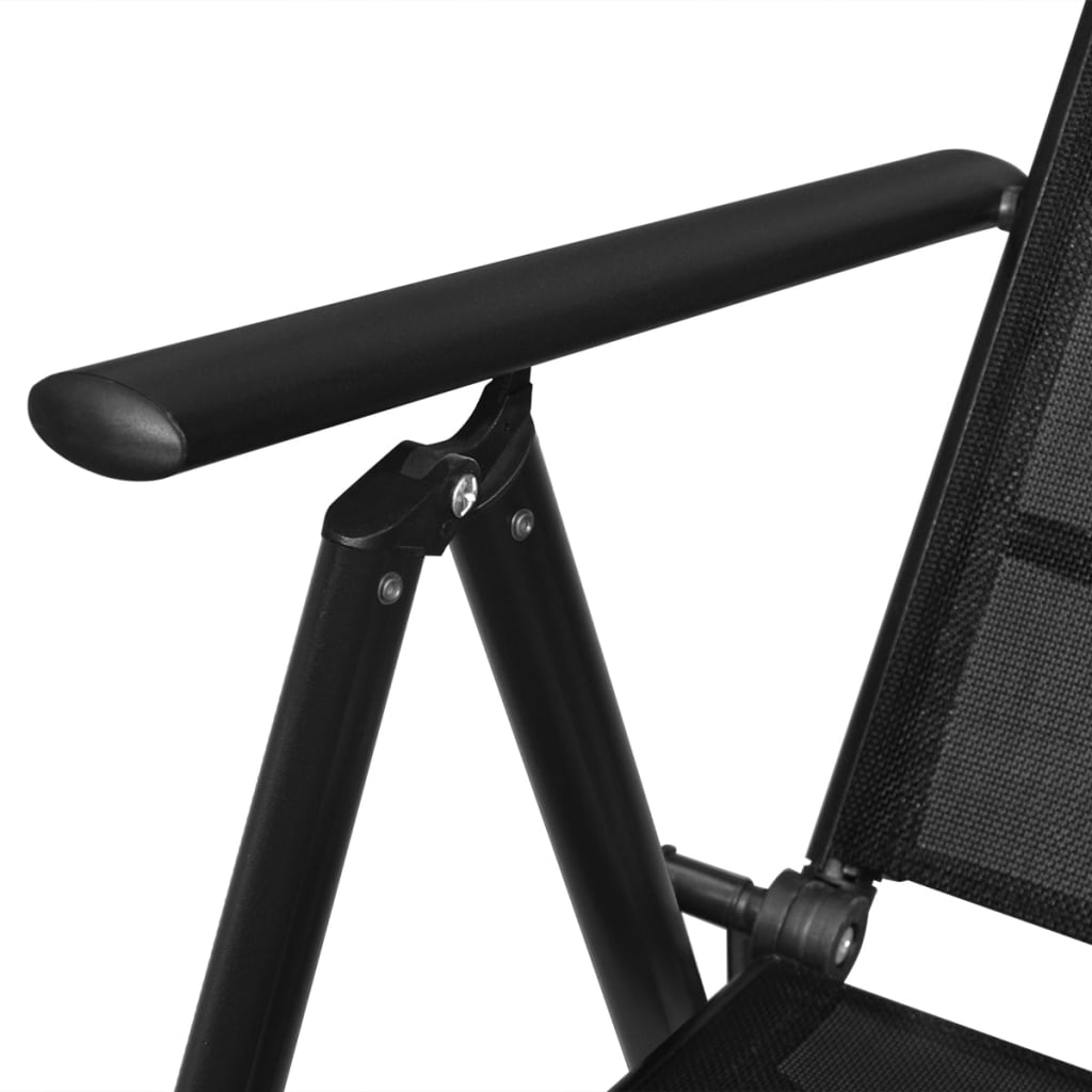 vidaXL 2 db fekete összecsukható alumínium és textilén kerti szék
