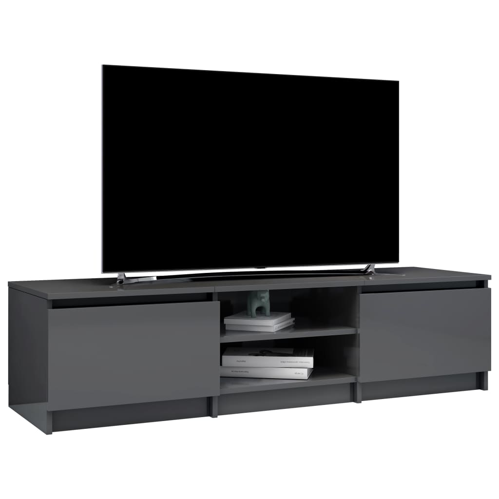 vidaXL magasfényű szürke forgácslap TV-szekrény 140 x 40 x 35,5 cm