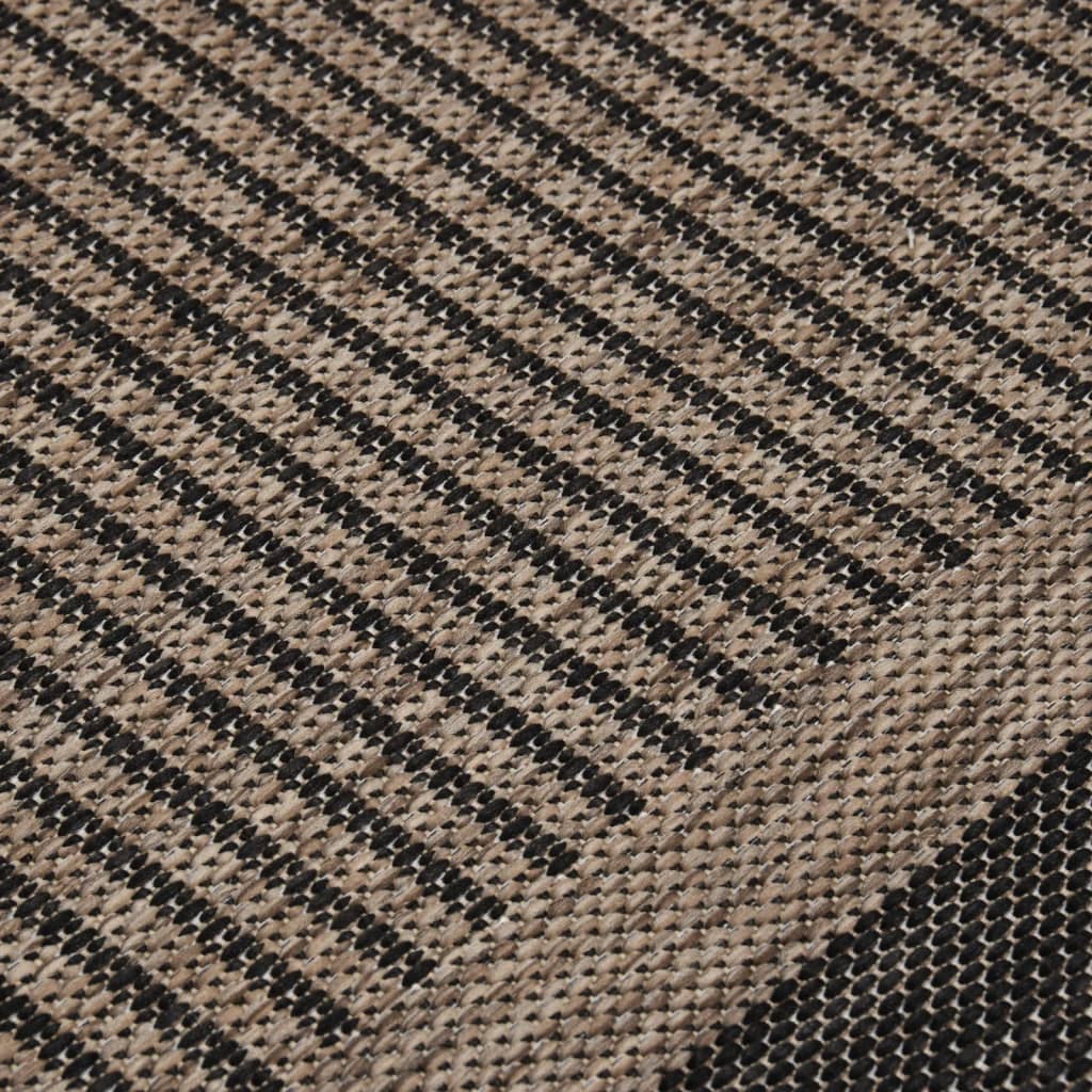 vidaXL sötétbarna lapos szövésű kültéri szőnyeg 80 x 250 cm