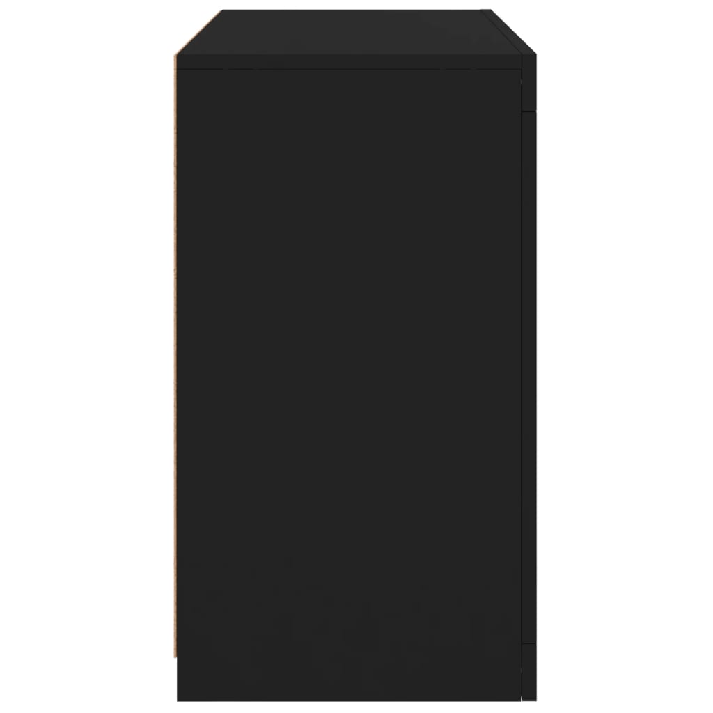 vidaXL fekete tálalószekrény LED-világítással 60,5 x 37 x 67 cm