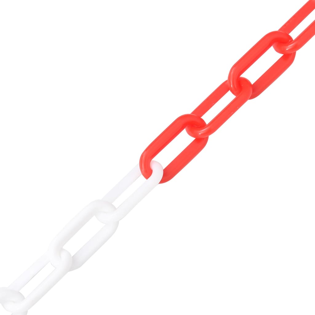 vidaXL piros és fehér műanyag figyelmeztetőlánc 30 m Ø8 mm