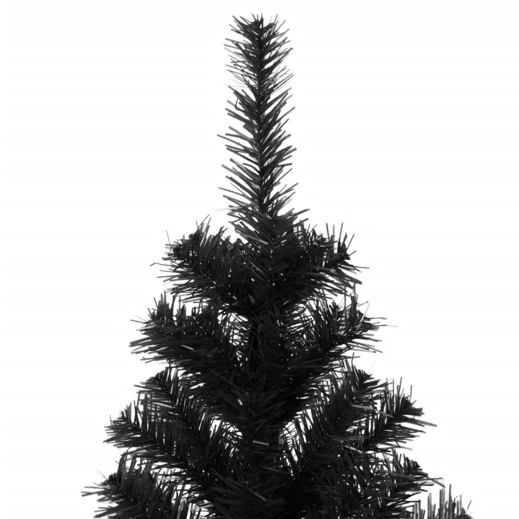 vidaXL fekete PVC fél műkarácsonyfa állvánnyal 240 cm
