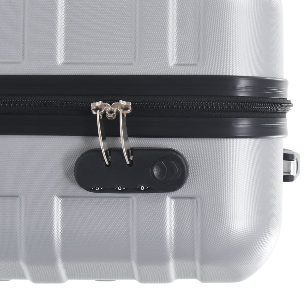 vidaXL 2 db ezüst színű keményfalú ABS gurulós bőrönd