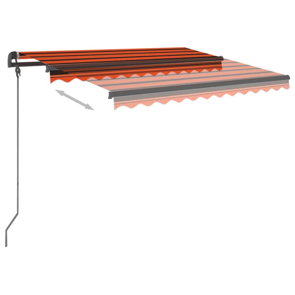 vidaXL narancssárga-barna szélérzékelős és LED-es napellenző 3 x 2,5 m