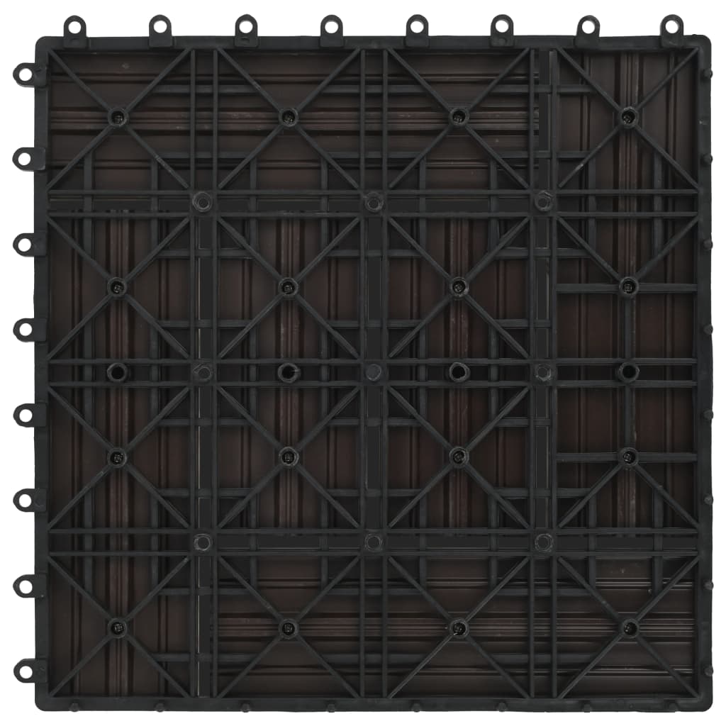 vidaXL 11 db (1 m2) sötétbarna WPC teraszburkoló lap 30 x 30 cm
