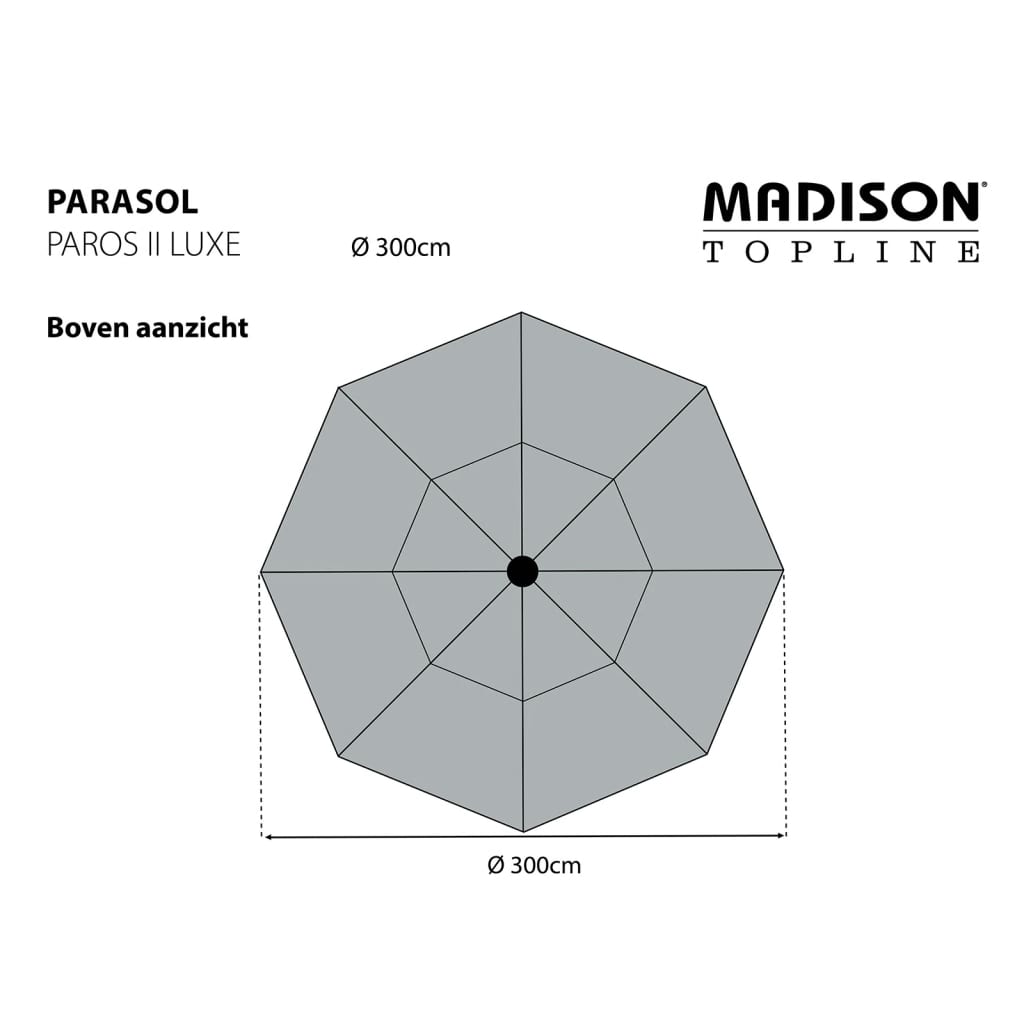 Madison Paros II Luxe zsályazöld napernyő 300 cm