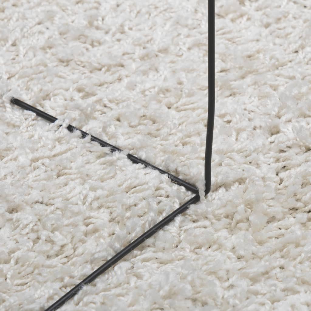 vidaXL PAMPLONA krémszínű magas szálú bolyhos modern szőnyeg Ø 160 cm