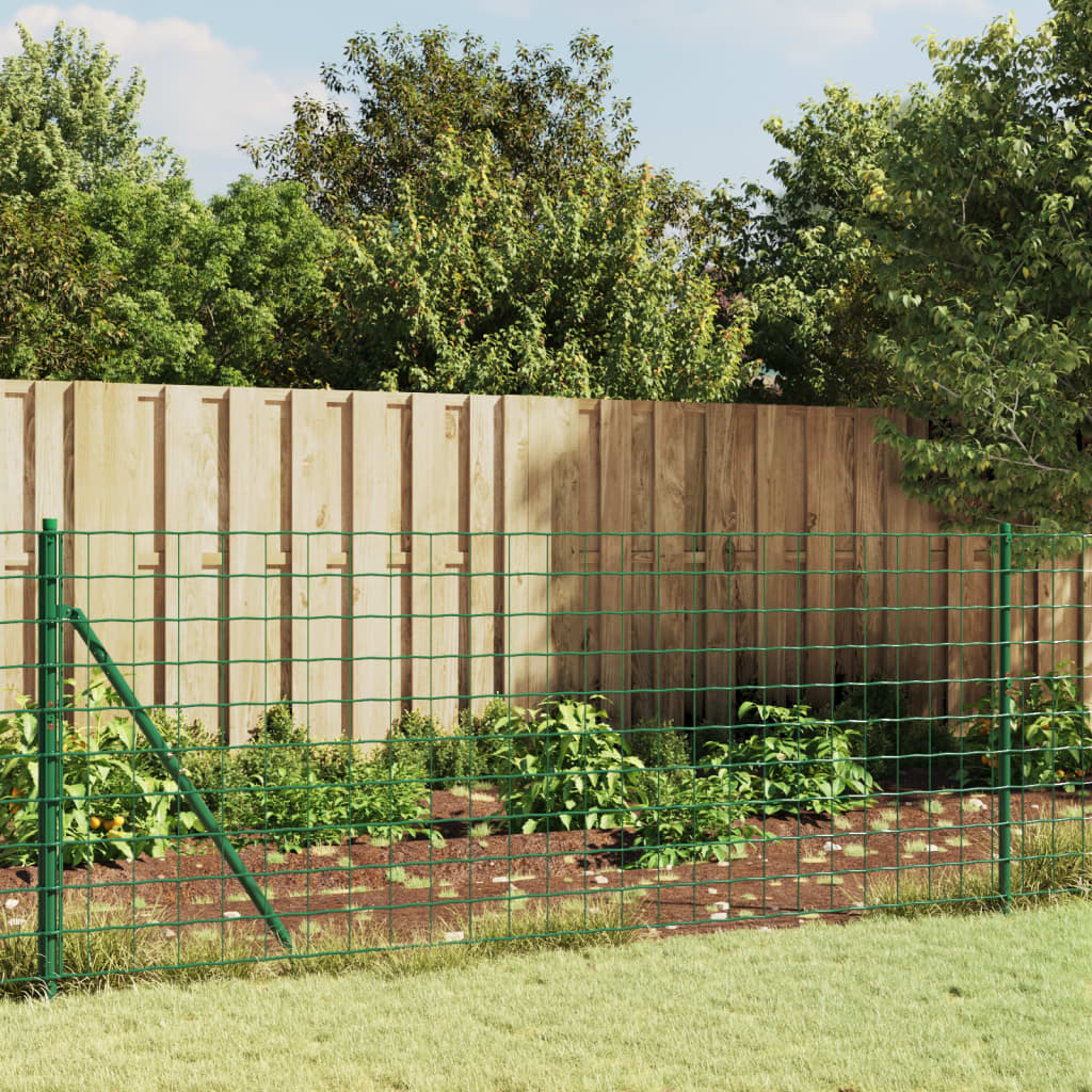 vidaXL zöld dróthálós kerítés illesztőperemmel 1x25 m