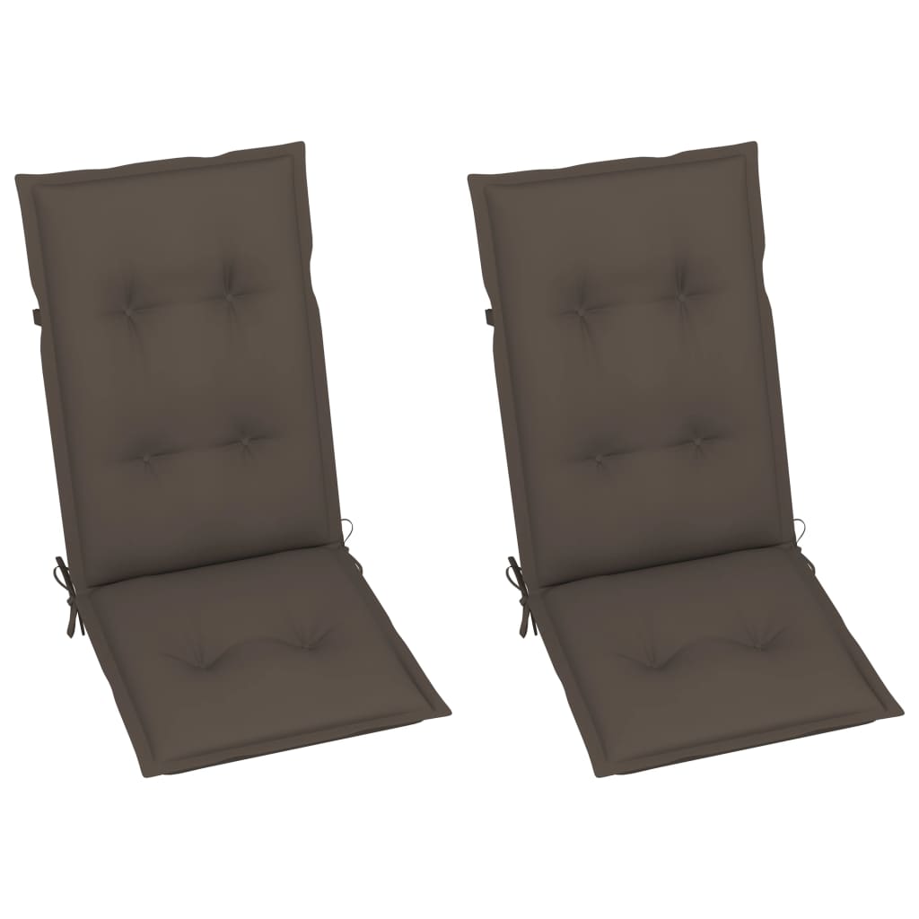 vidaXL 2 db dönthető tömör akácfa kerti szék párnával