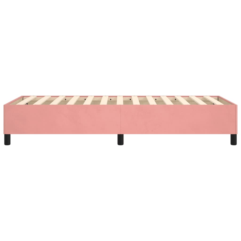 vidaXL rózsaszín bársony ágykeret 90x190 cm