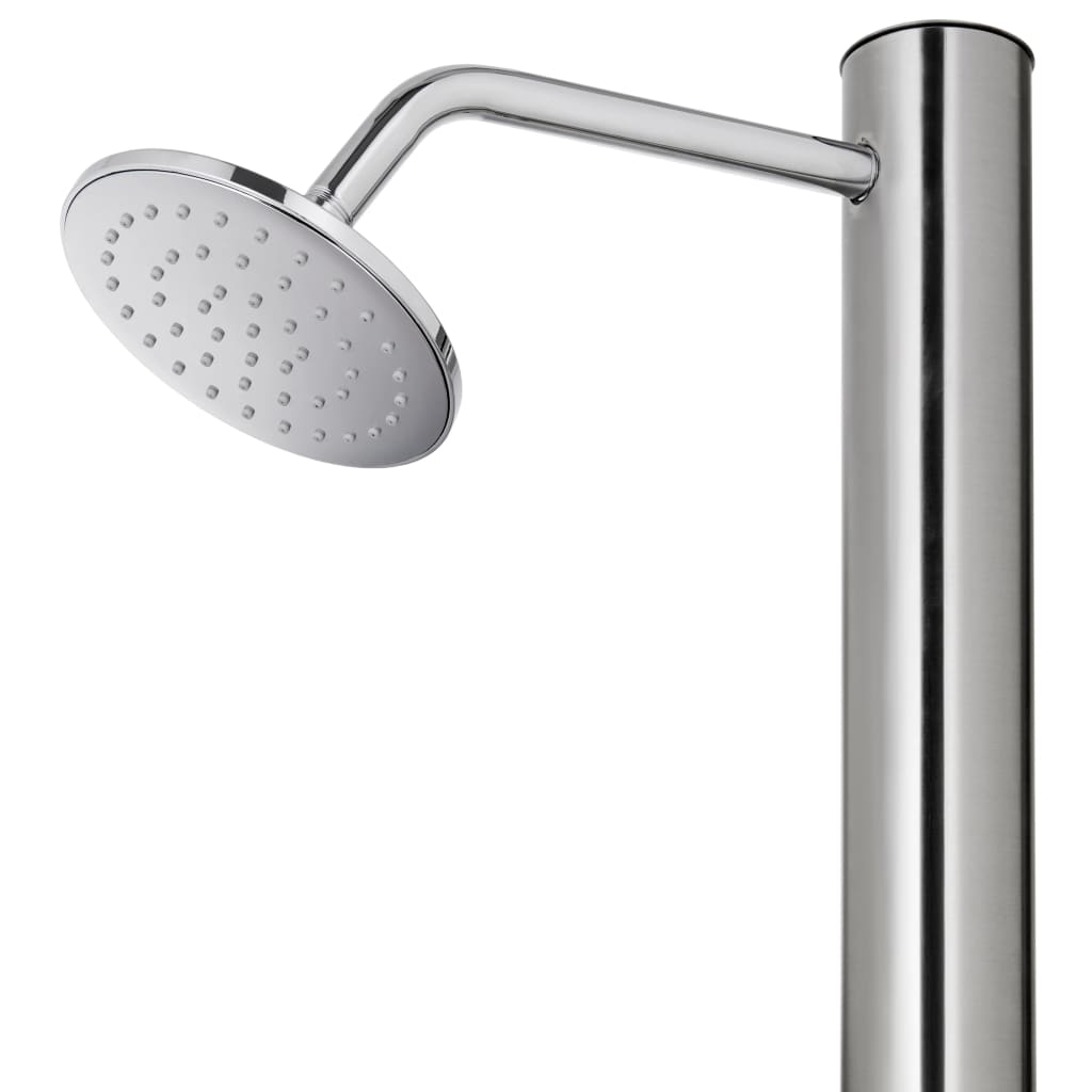 vidaXL rozsdamentes acél kerti zuhany szürke aljjal 220 cm