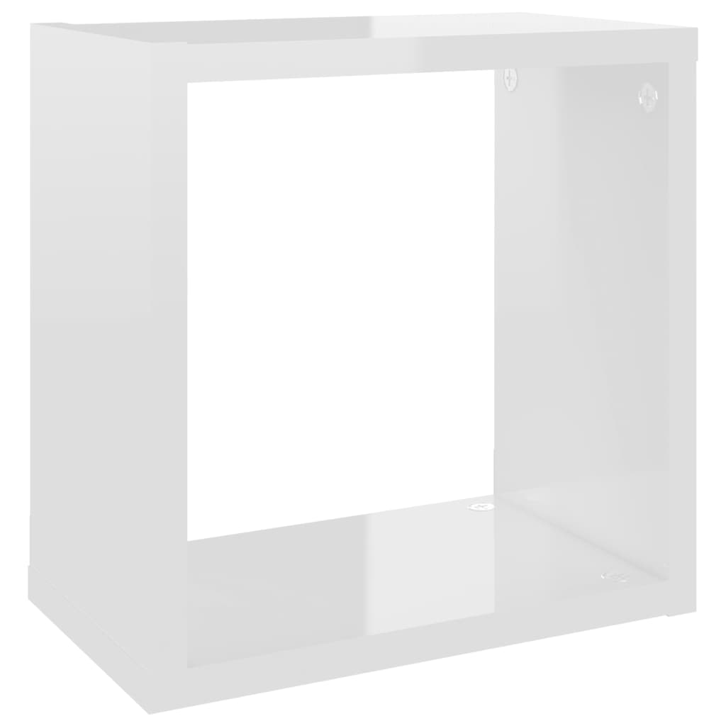 vidaXL 6 db magasfényű fehér fali kockapolc 26 x 15 x 26 cm