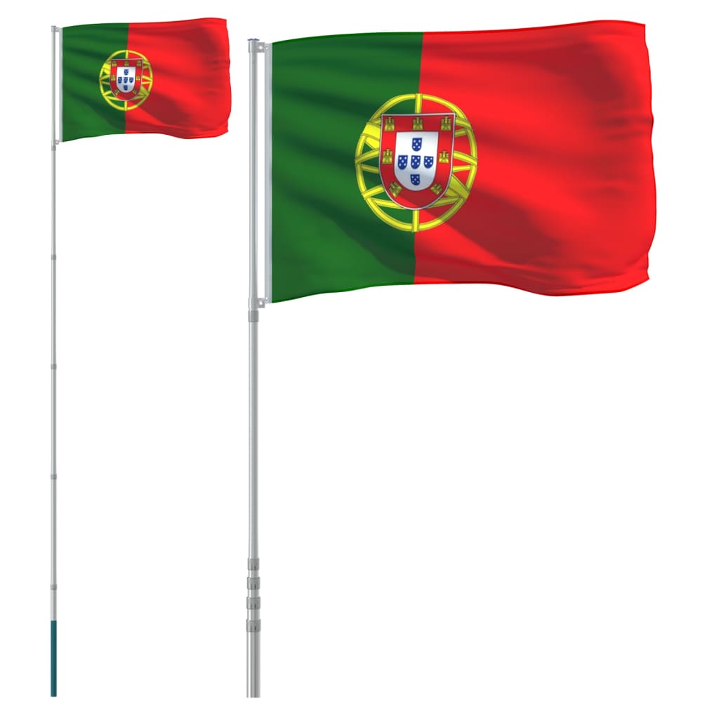 vidaXL portugál alumínium zászló és rúd 5,55 m