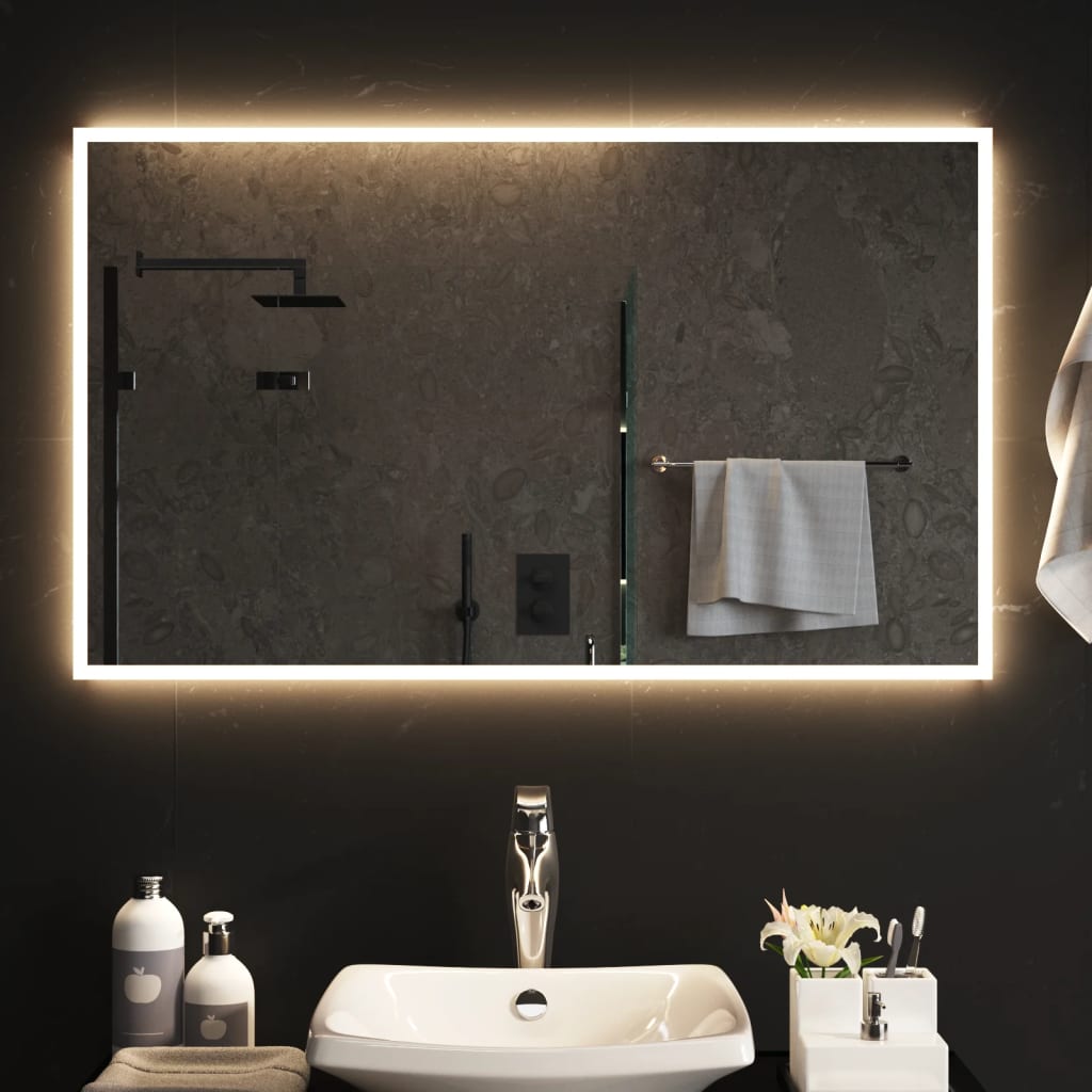 vidaXL LED-es fürdőszobatükör 100 x 60 cm