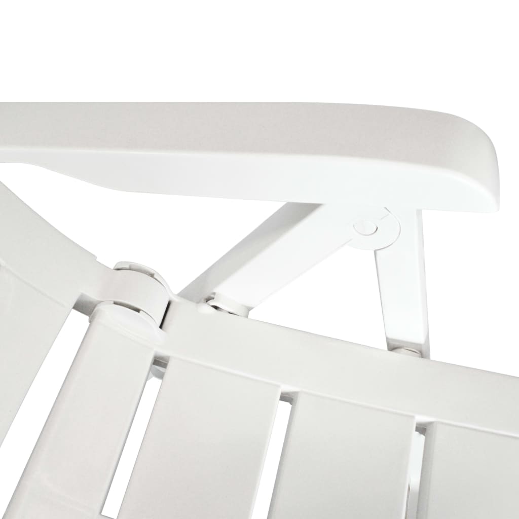 vidaXL 6 db fehér dönthető műanyag kerti szék
