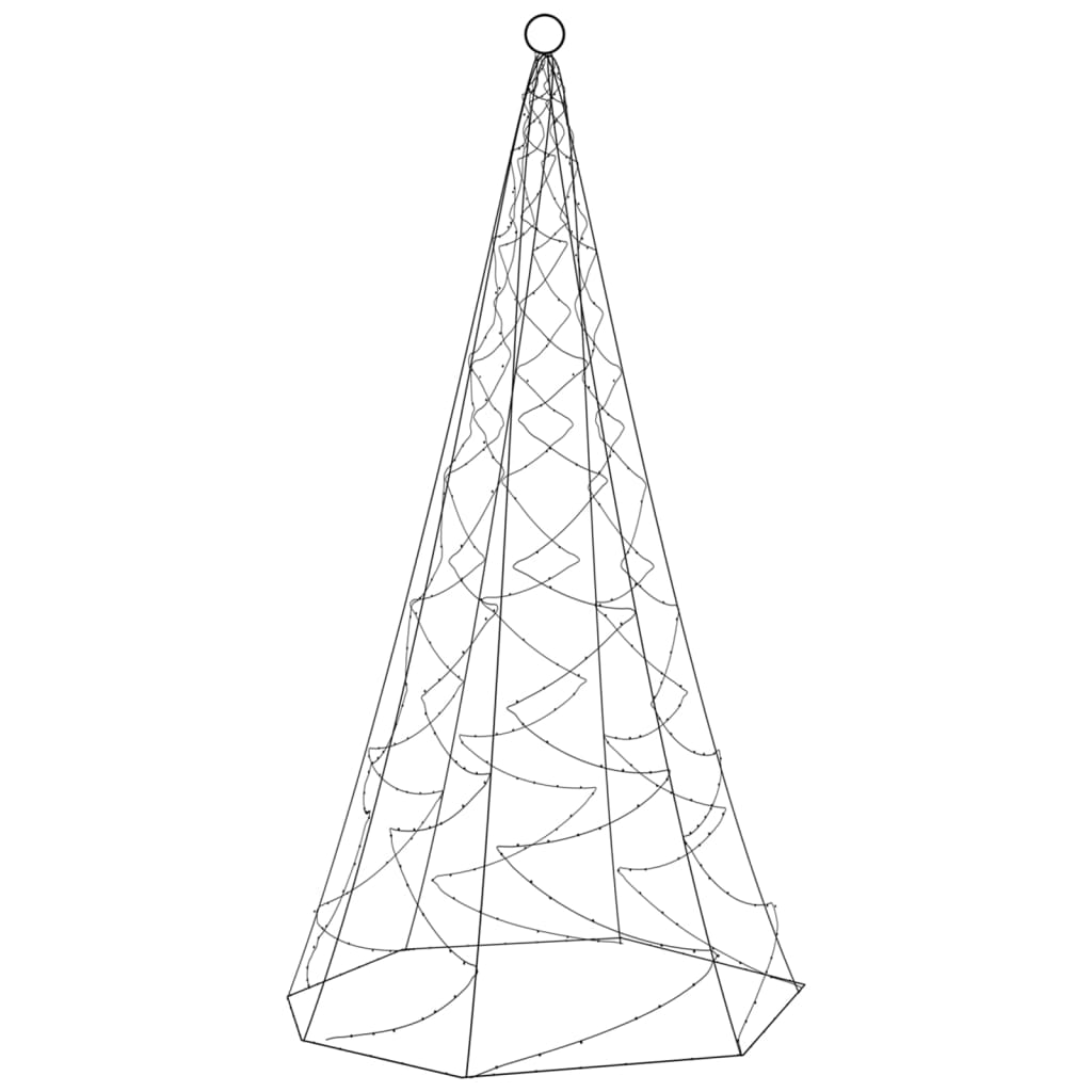 vidaXL karácsonyfa zászlórúdon 200 meleg fehér LED-del 180 cm