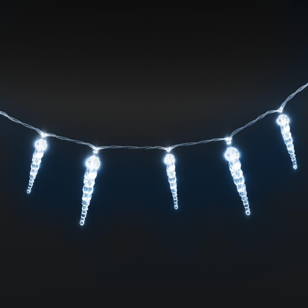 vidaXL 100 db akril hideg fehér karácsonyi jégcsaplámpa