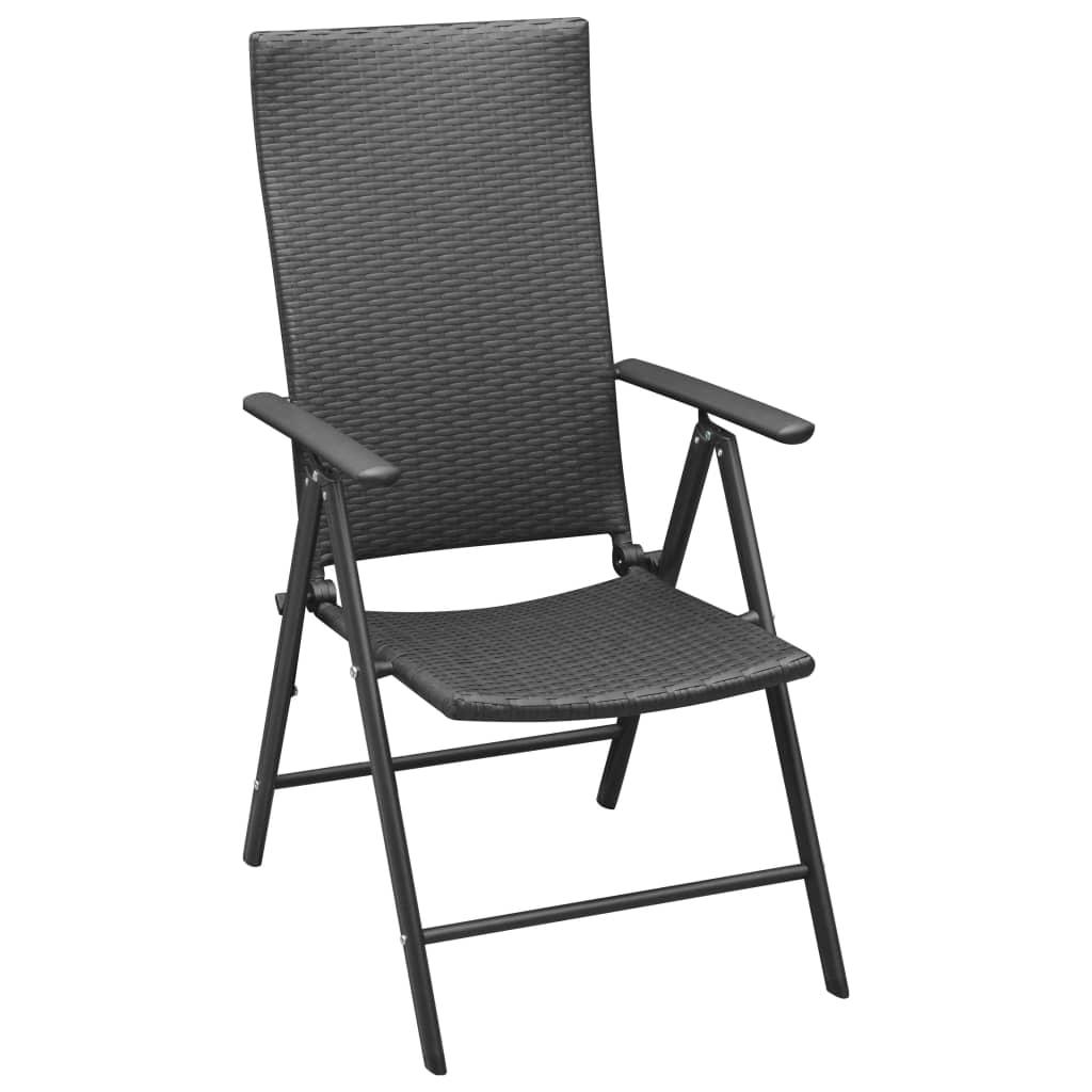 vidaXL 4 db fekete polyrattan kerti szék