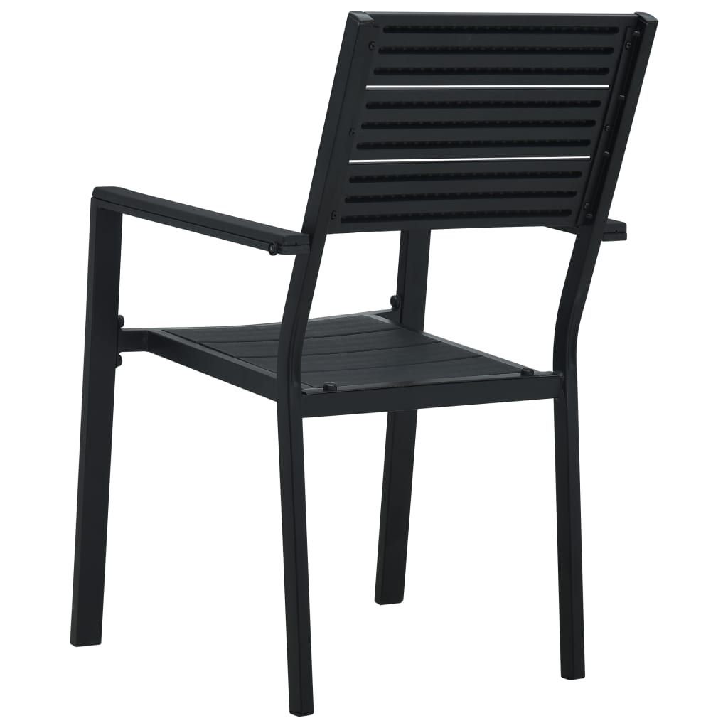 vidaXL 2 darab fekete fautánzatú HDPE kerti szék