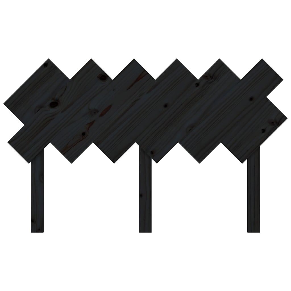vidaXL fekete tömör fenyőfa ágyfejtámla 132x3x81 cm