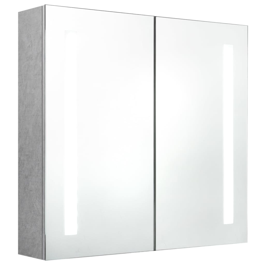 vidaXL betonszürke LED-es tükrös fürdőszobaszekrény 62 x 14 x 60 cm