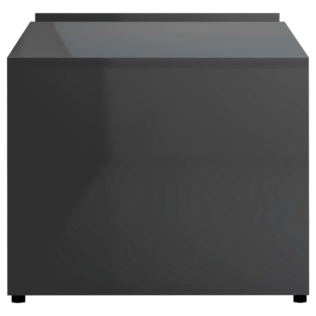 vidaXL magasfényű szürke forgácslap dohányzóasztal 90 x 45 x 35 cm