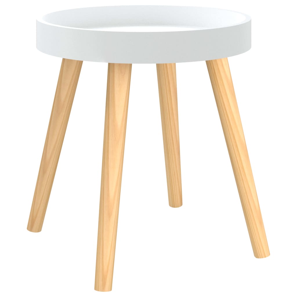 vidaXL 3 szintes fehér szerelt fa/tömör fenyőfa kisasztal 38x38x40 cm
