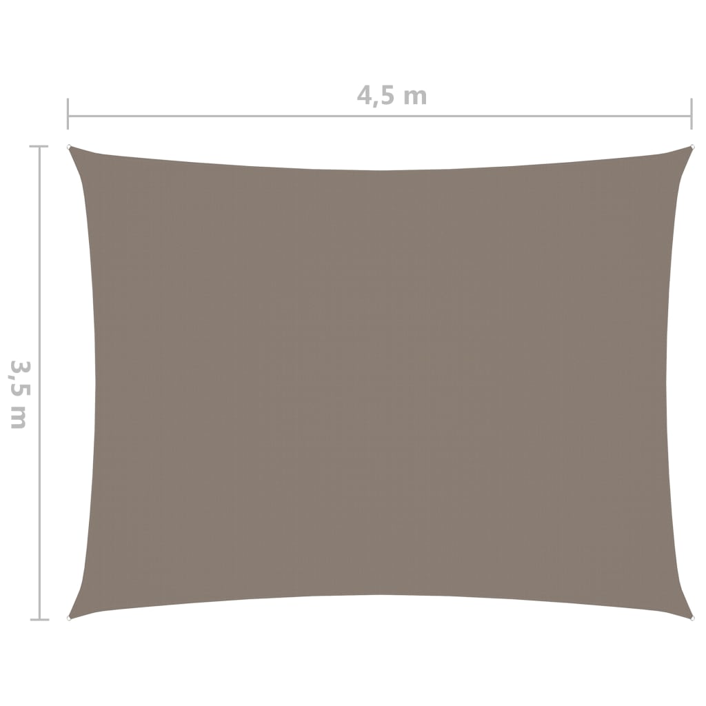 vidaXL tópszínű téglalap alakú oxford-szövet napvitorla 3,5 x 4,5 m
