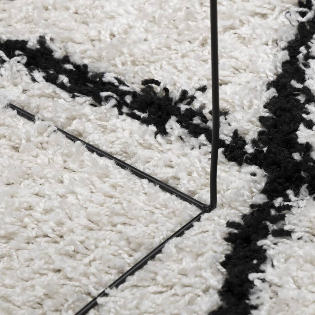 vidaXL PAMPLONA krém és fekete bolyhos modern szőnyeg 240 x 240 cm