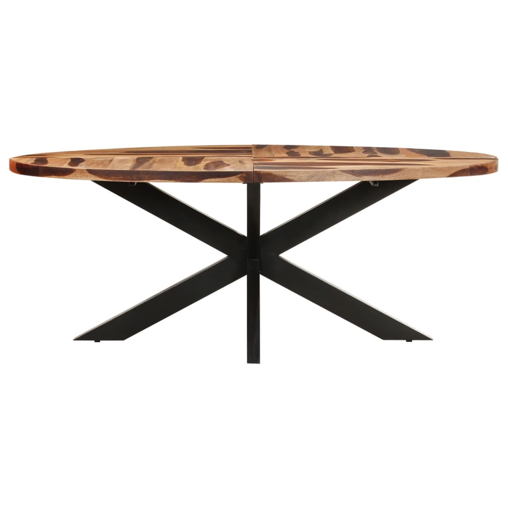 vidaXL ovális akácfa étkezőasztal paliszander felülettel 160x90x75 cm