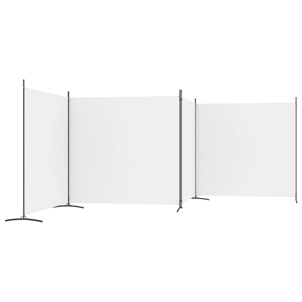 vidaXL 4 paneles fehér szövet térelválasztó 698x180 cm