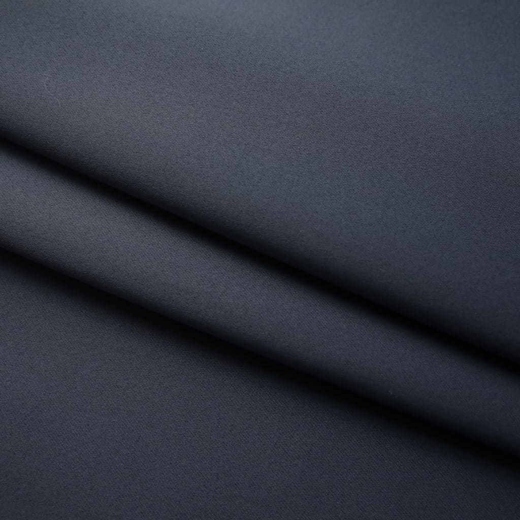 vidaXL 2 db antracitszürke sötétítőfüggöny kampókkal 140 x 225 cm