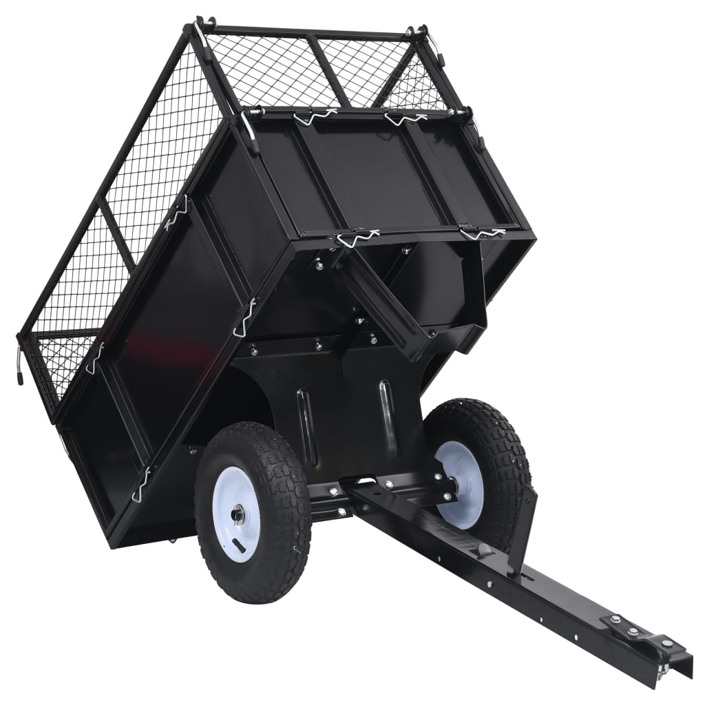 vidaXL 150 kg-os teherbírású billenős pótkocsi fűnyíróhoz