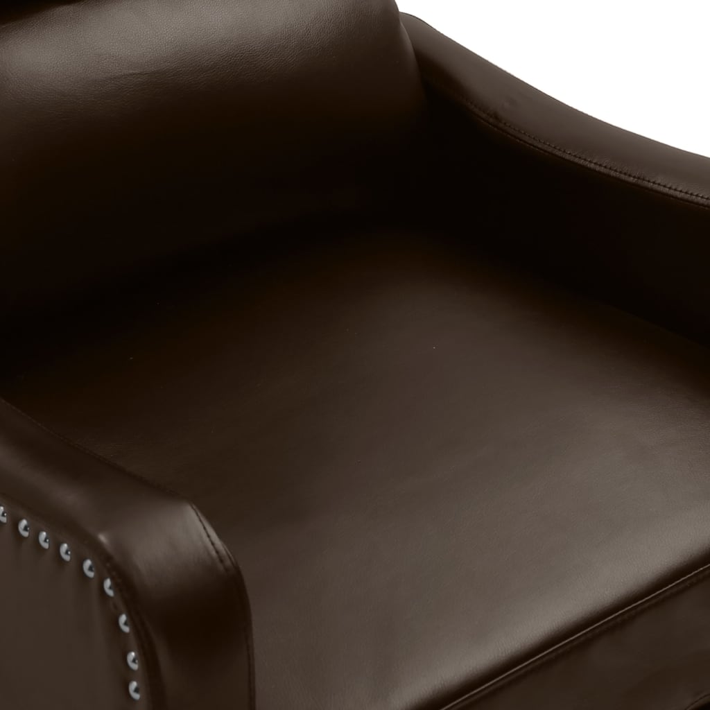 vidaXL fényes barna műbőr felállást segítő dönthető fotel