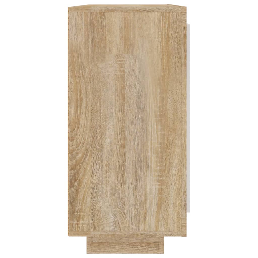 vidaXL fehér-sonoma színű szerelt fa tálalószekrény 92 x 35 x 75 cm