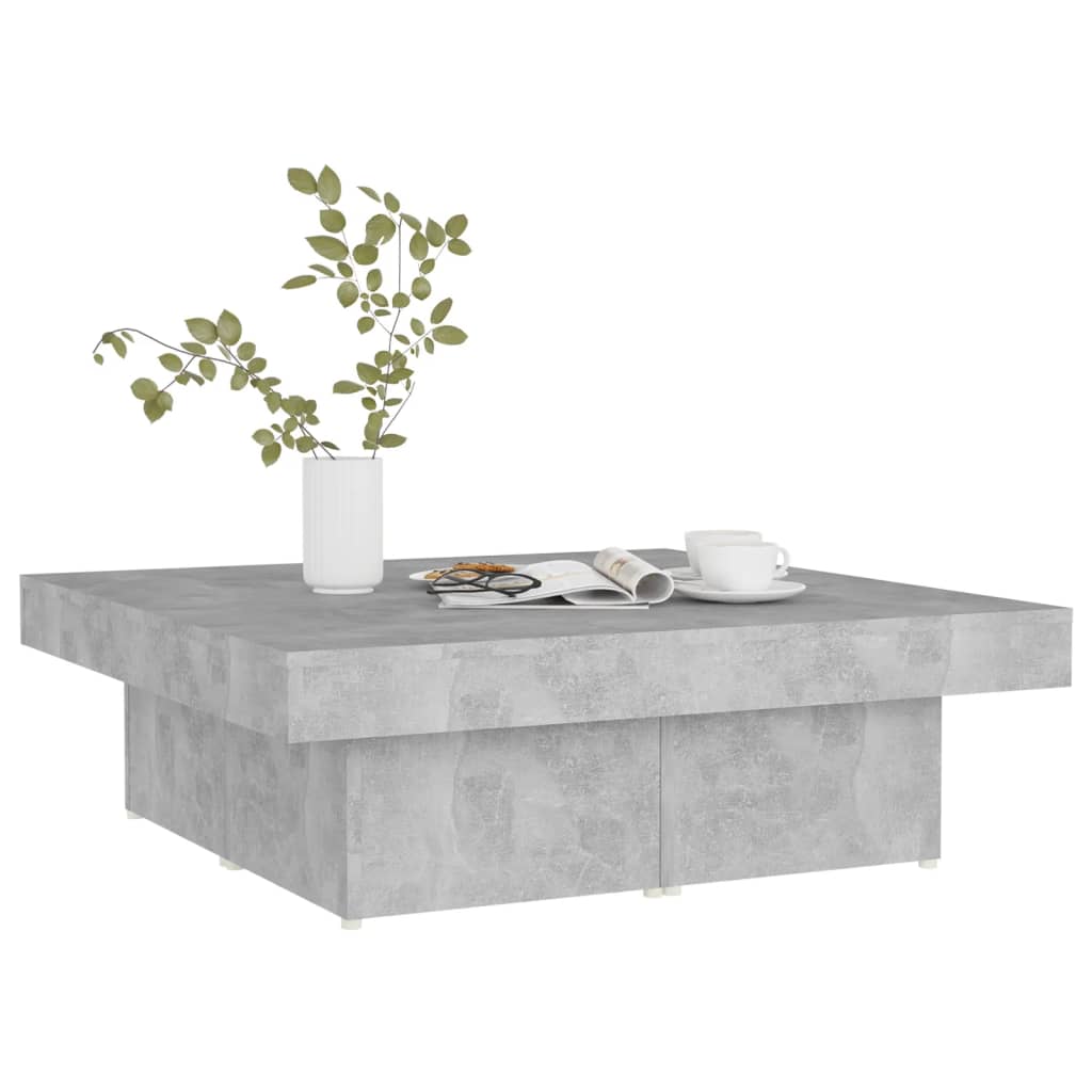 vidaXL betonszürke forgácslap dohányzóasztal 90 x 90 x 28 cm