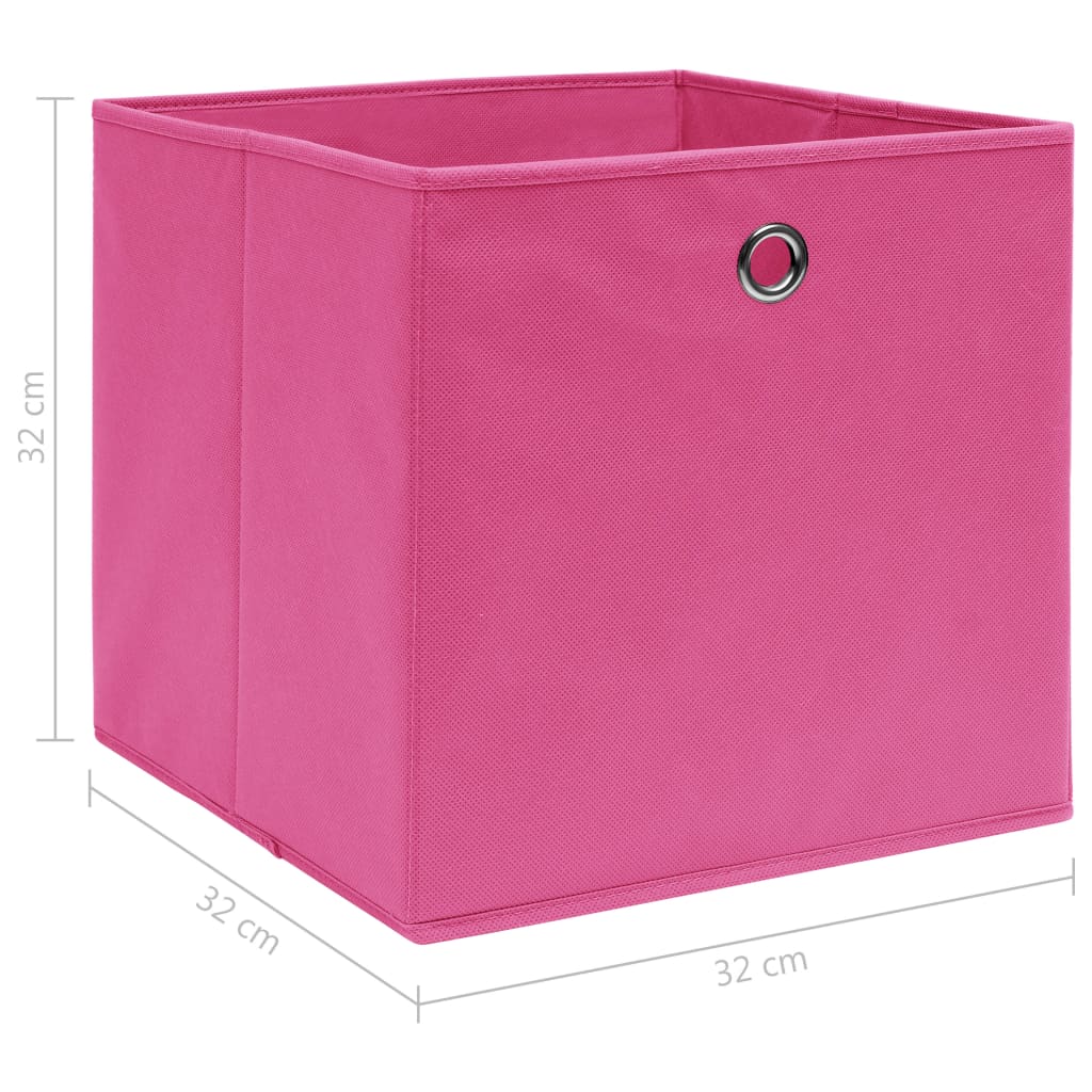 vidaXL 10 db rózsaszín szövet tárolódoboz 32 x 32 x 32 cm