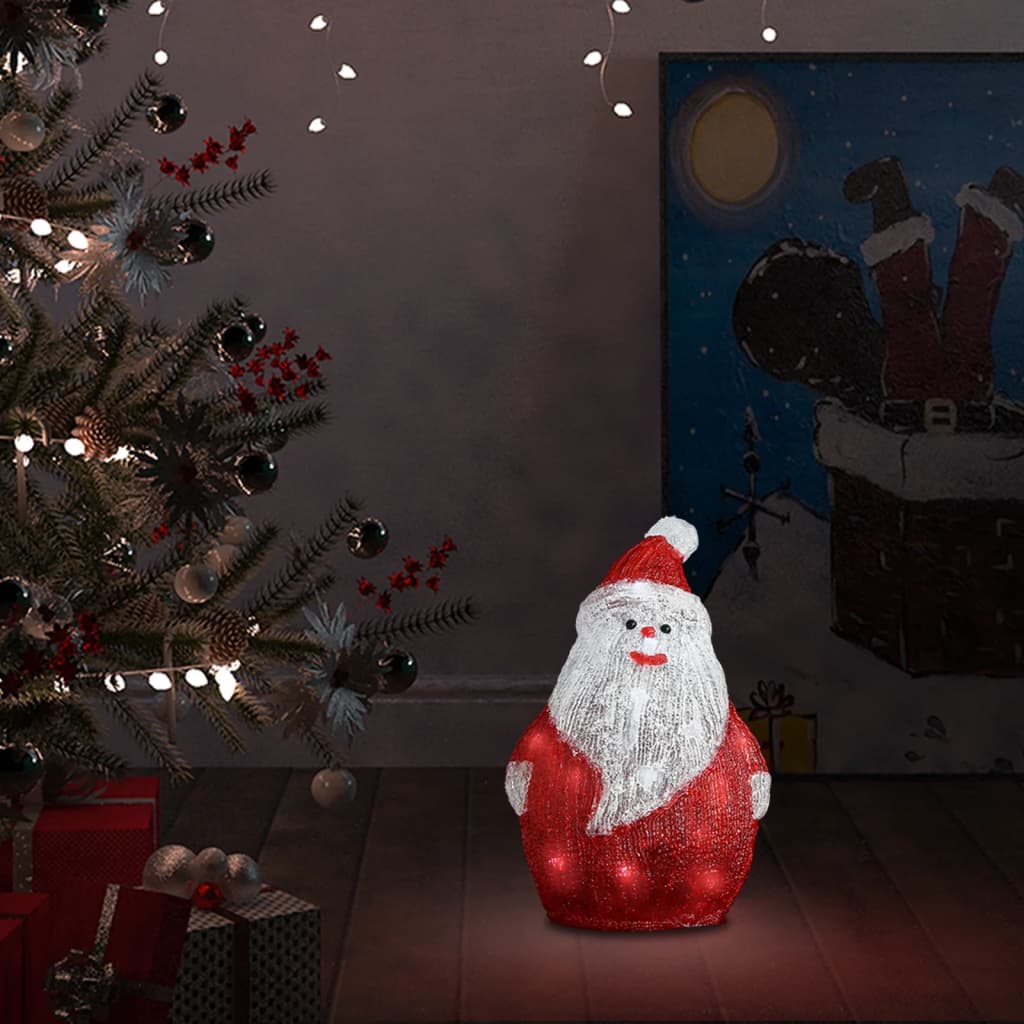 vidaXL LED-es akril karácsonyi mikulásfigura bel- és és kültérre 28 cm