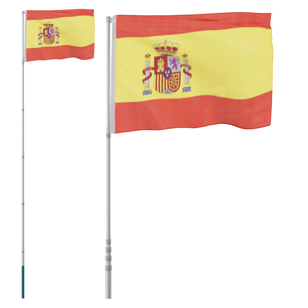 vidaXL spanyol alumínium zászló és rúd 5,55 m