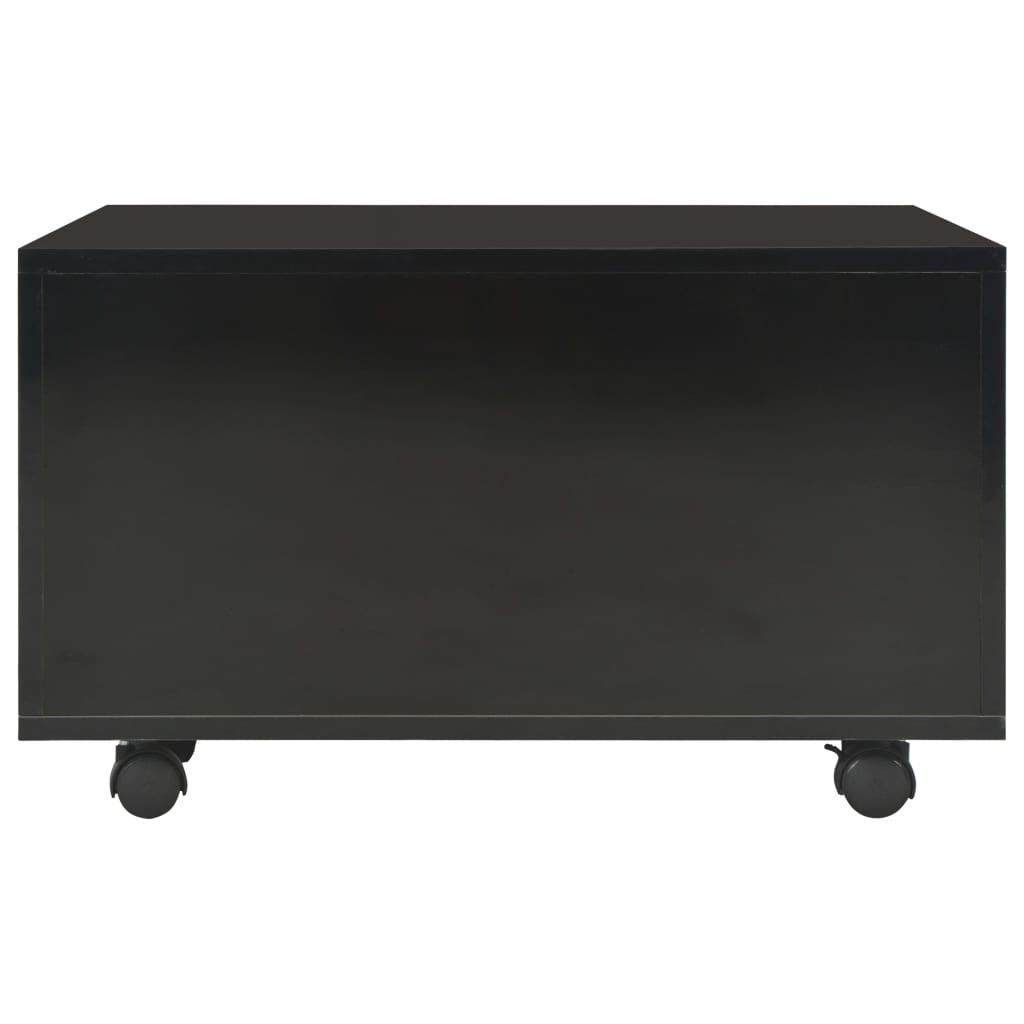 vidaXL magasfényű fekete forgácslap dohányzóasztal 60 x 60 x 35 cm
