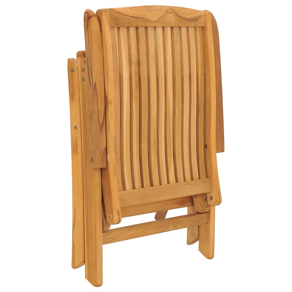 vidaXL 2 db tömör tíkfa dönthető kerti szék párnával