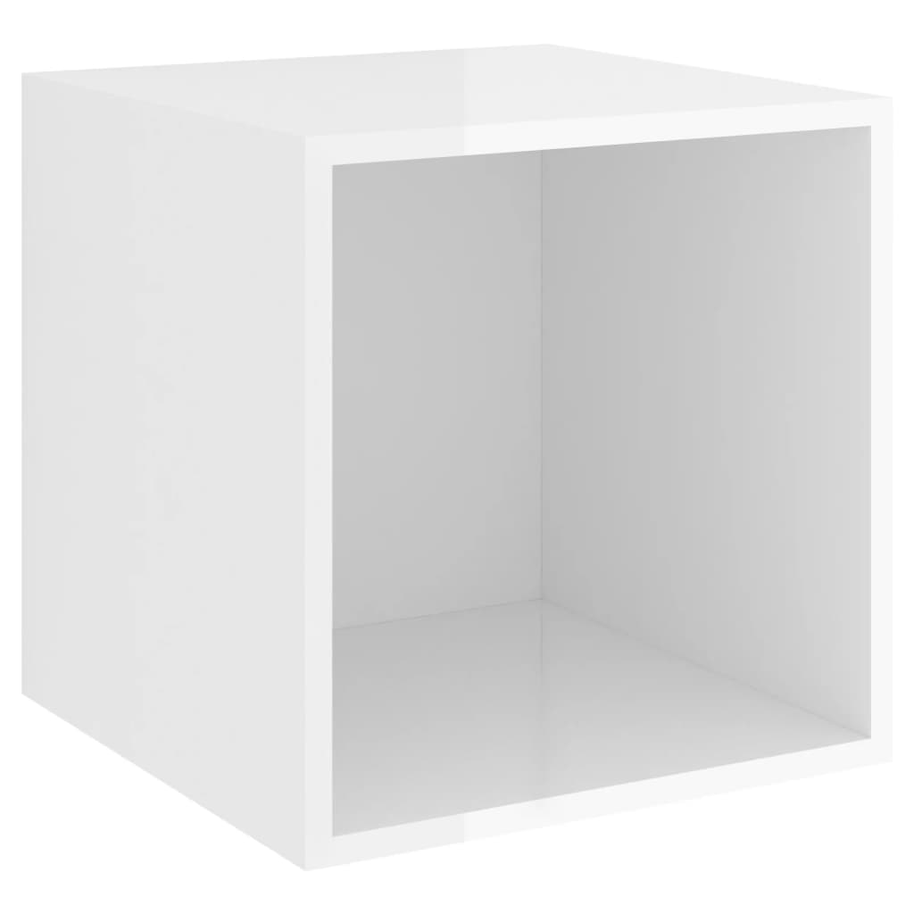 vidaXL magasfényű fehér forgácslap faliszekrény 37 x 37 x 37 cm