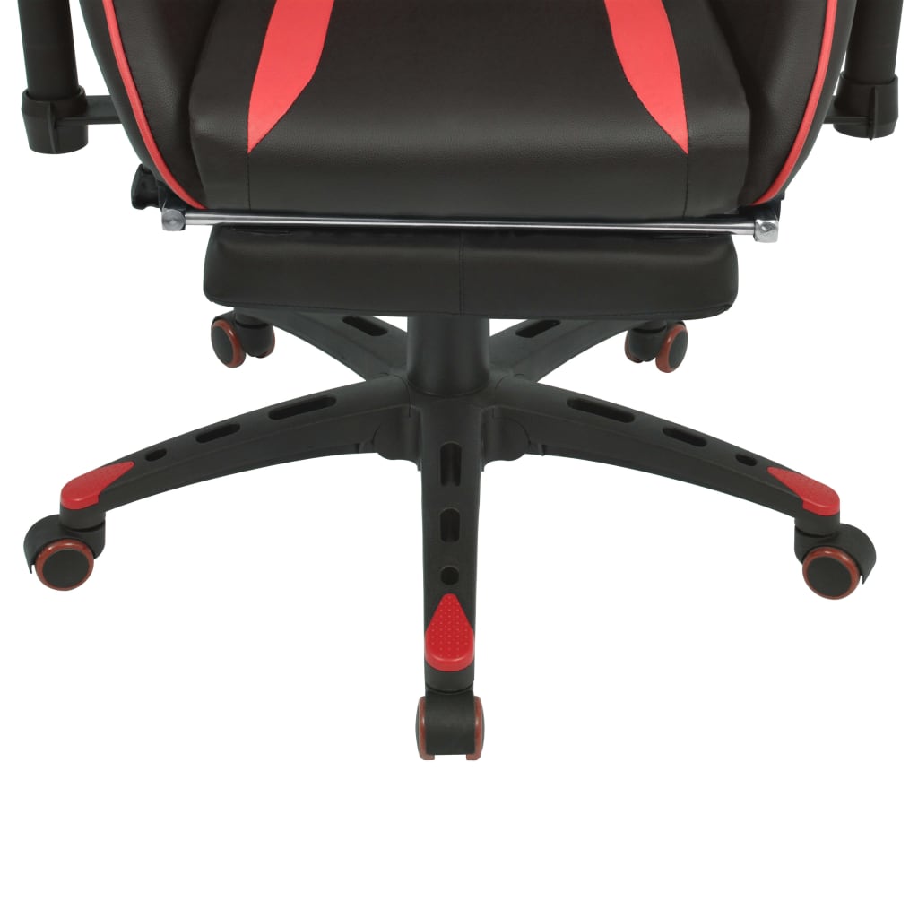 vidaXL piros dönthető versenyautó ülés alakú irodai szék lábtartóval