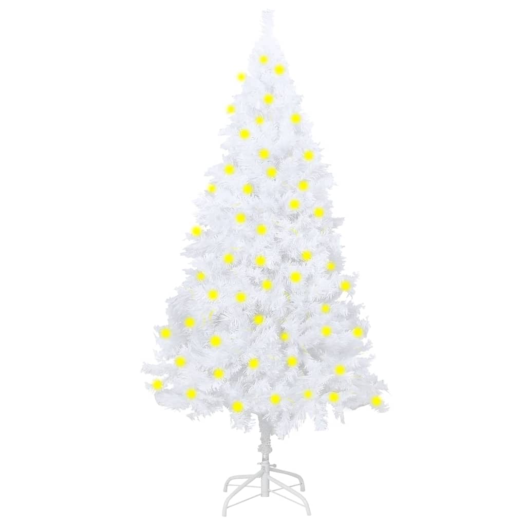 vidaXL fehér megvilágított műkarácsonyfa vastag ágakkal 180 cm