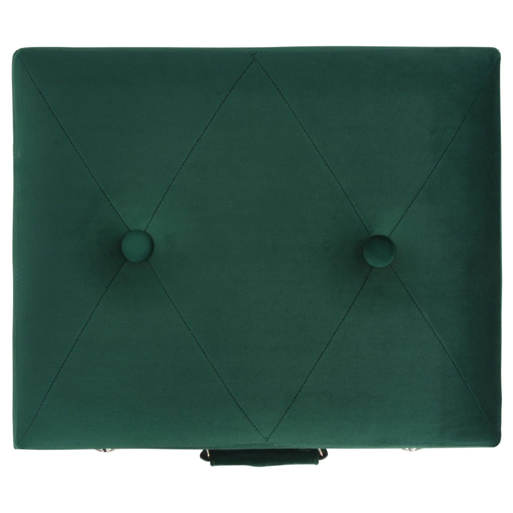 vidaXL zöld bársony tárolóülőke 40 cm